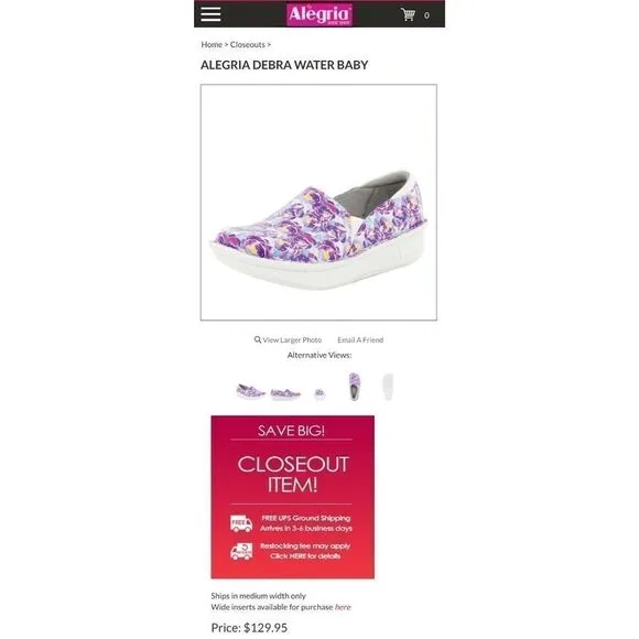 Alegria Debra Water Baby Professional Nursing Shoe Clogs