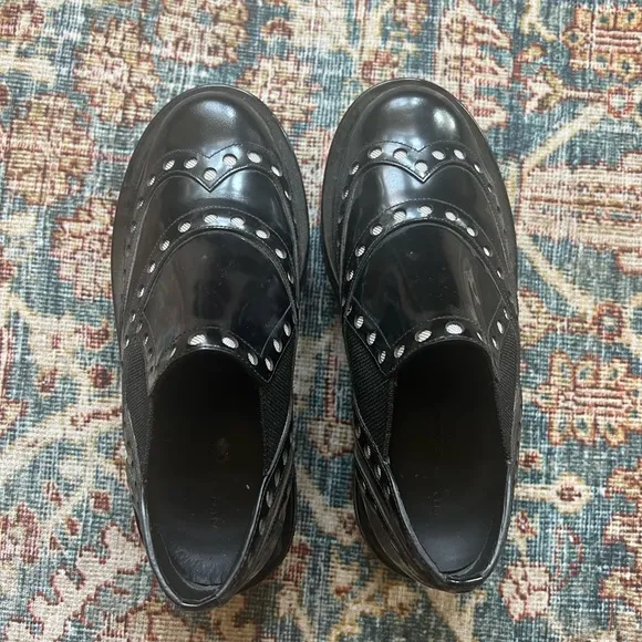 ALEXANDER WANG BLACK LEATHER OXFORDS SIZE 35/5