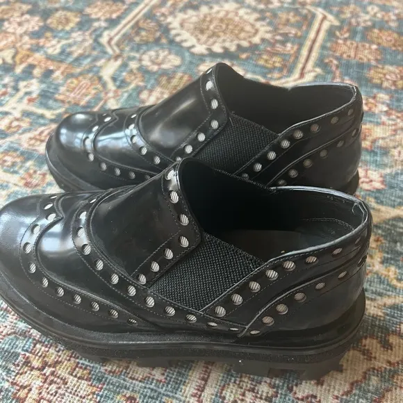 ALEXANDER WANG BLACK LEATHER OXFORDS SIZE 35/5