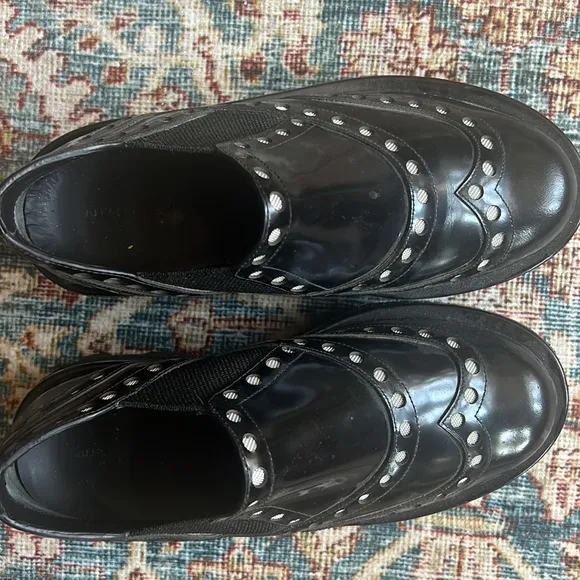 ALEXANDER WANG BLACK LEATHER OXFORDS SIZE 35/5