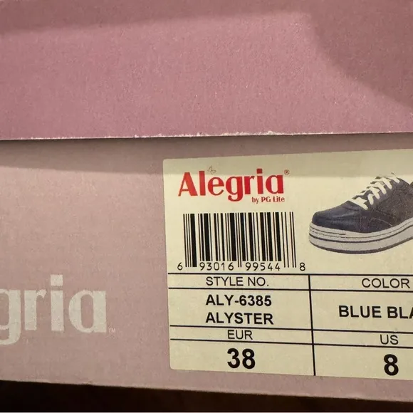 Algeria Alyster Women’s Size 8M Blue Black Sneaker #ALY-6385 EU 38 ••NEW IN BOX•