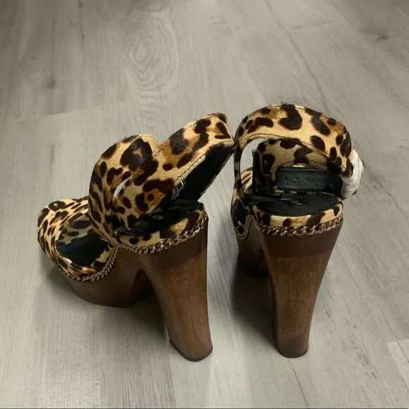 Alice   Olivia Faira Leopard Block Heels- 8,8.5