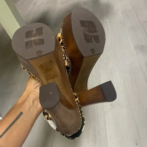 Alice   Olivia Faira Leopard Block Heels- 8,8.5