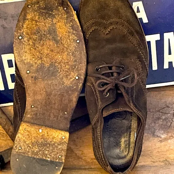 All Saints, Vintage Men's, suede, dark brown, Oxfords /Brogues.