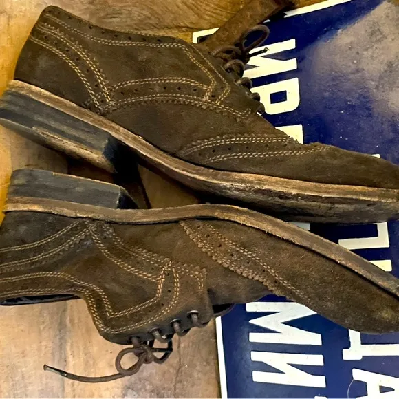 All Saints, Vintage Men's, suede, dark brown, Oxfords /Brogues.