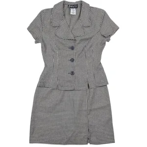 All That Jazz Navy &amp; White Checkered Skirt Set Sz 7/8 Rockabilly Pin Up Girl