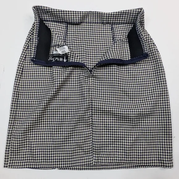 All That Jazz Navy &amp; White Checkered Skirt Set Sz 7/8 Rockabilly Pin Up Girl