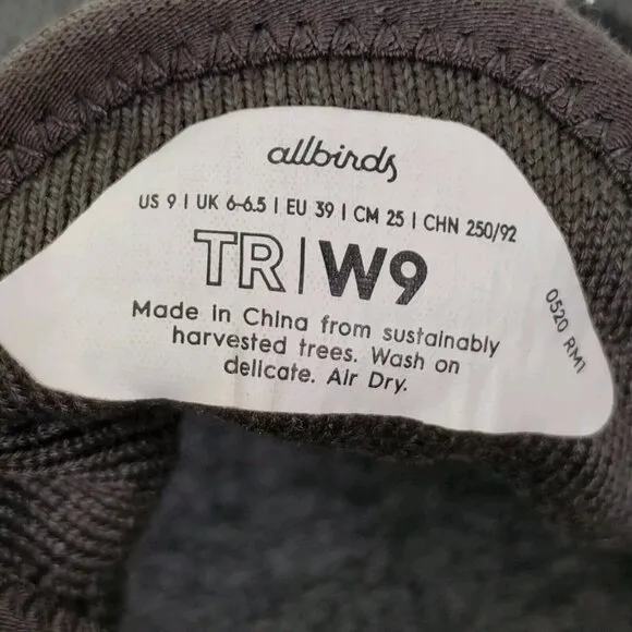 Allbirds Comfort Lightweight Tree Runners Shoes Women's Size 9