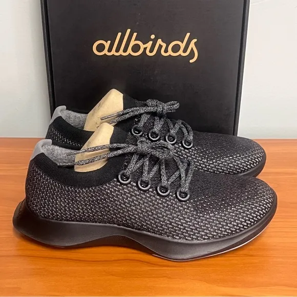 Allbirds Men's Tree Dasher Black Breathable Knit Active Shoe Size 10.5 NIB