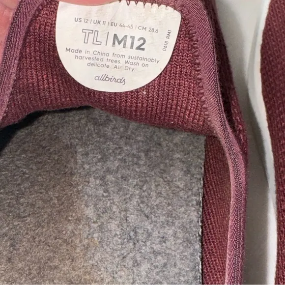 Allbirds Men's Tree Loungers.size 12