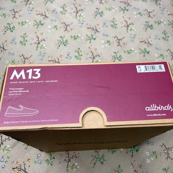 Allbirds Tree Lounge Lux Pink (Blizzard) Men's 13