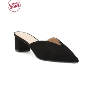 ALLEGRA JAMES Black Suede Suede Fiona Low Block Heels
