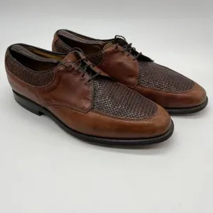 Allen Edmonds Brown Leather Basket Weave Lace‎ Up Oxfords US Men Sz 9 D  #2554