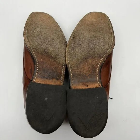 Allen Edmonds Brown Leather Basket Weave Lace‎ Up Oxfords US Men Sz 9 D  #2554