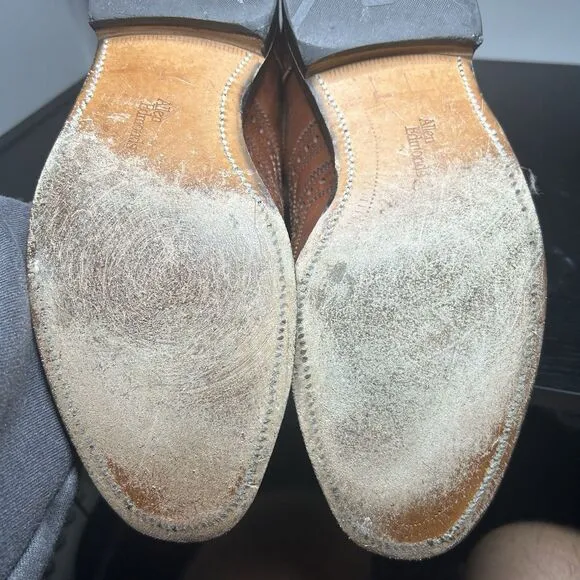 Allen Edmonds Fairhaven 10 D Brown Wingtip Leather Oxfords Shoes Tan Dress