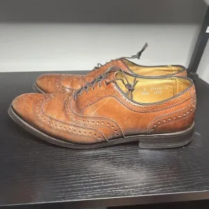 Allen Edmonds Fairhaven 10 D Brown Wingtip Leather Oxfords Shoes Tan Dress