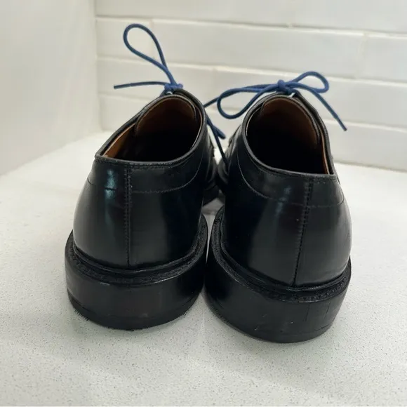 Allen Edmonds Hillcrest Black Leather Oxfords VTG Blue Laces sz 9