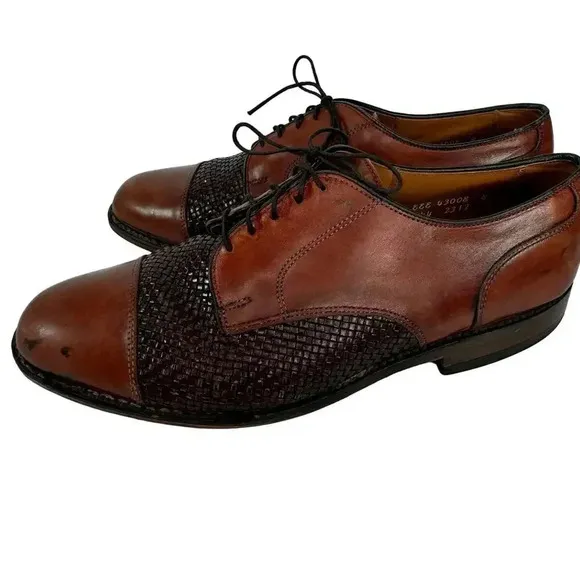 Allen Edmonds Lauderdale Brown Leather Lace Up Oxfords Preppy Classy Dress Sz 9