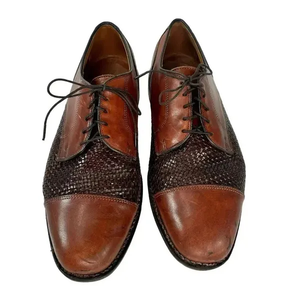 Allen Edmonds Lauderdale Brown Leather Lace Up Oxfords Preppy Classy Dress Sz 9