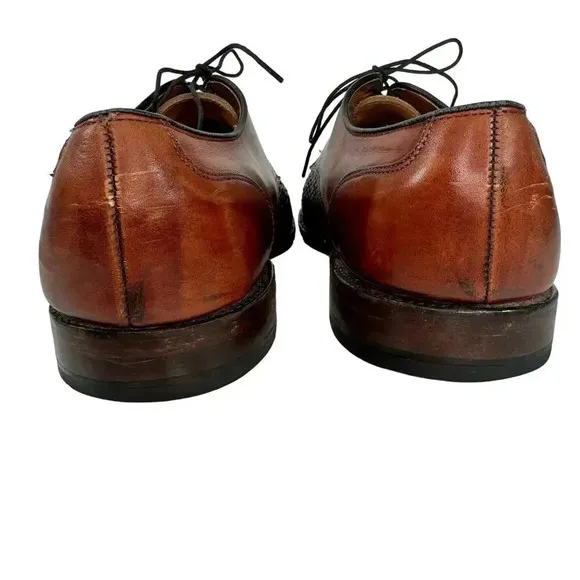 Allen Edmonds Lauderdale Brown Leather Lace Up Oxfords Preppy Classy Dress Sz 9