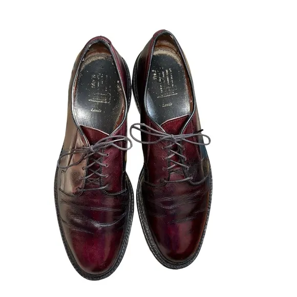 Allen Edmonds Leeds Burgundy Leather Oxfords Size 11.5B
