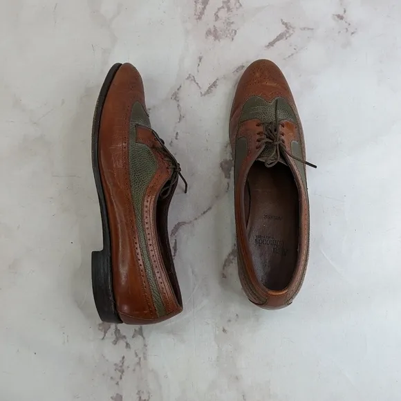 Allen Edmonds Oxfords Womens Size 7 Brown Green Leather AA Narrow Flats