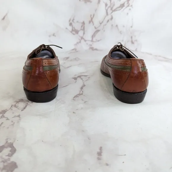 Allen Edmonds Oxfords Womens Size 7 Brown Green Leather AA Narrow Flats