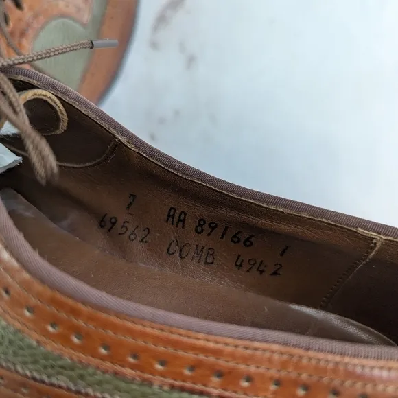 Allen Edmonds Oxfords Womens Size 7 Brown Green Leather AA Narrow Flats