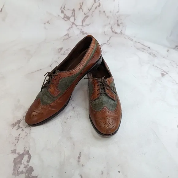 Allen Edmonds Oxfords Womens Size 7 Brown Green Leather AA Narrow Flats