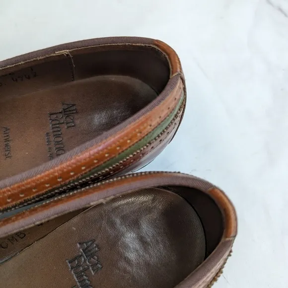 Allen Edmonds Oxfords Womens Size 7 Brown Green Leather AA Narrow Flats