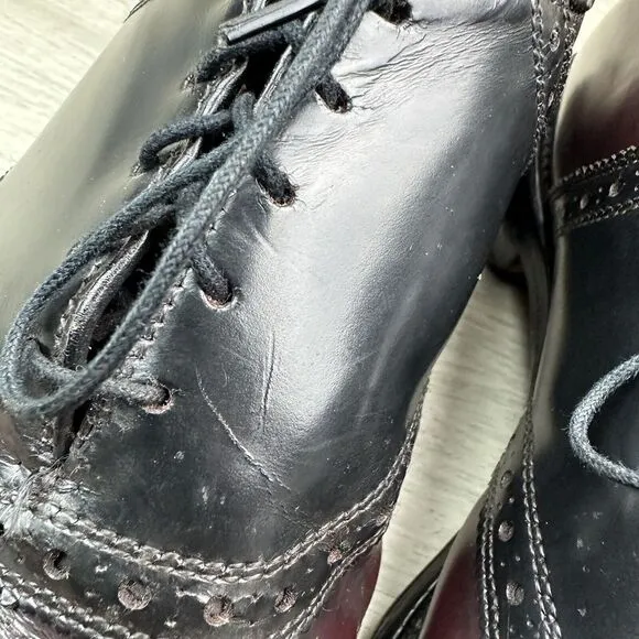 Allen Edmonds Polo Burgundy Black Leather‎ Saddle Oxfords Size 11 R Shoes