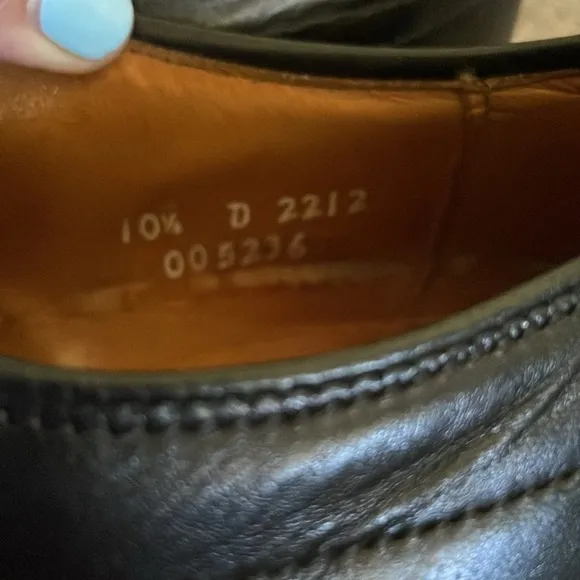 Allen Edmonds Warren Black Leather Oxfords Size 10