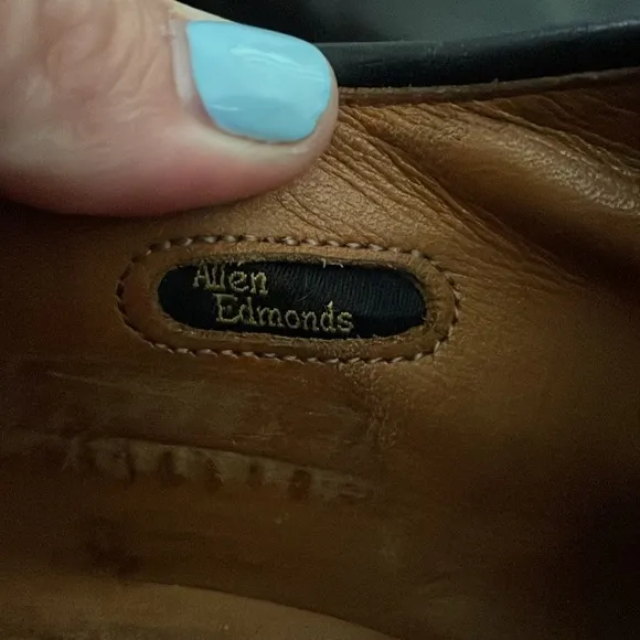 Allen Edmonds Warren Black Leather Oxfords Size 10