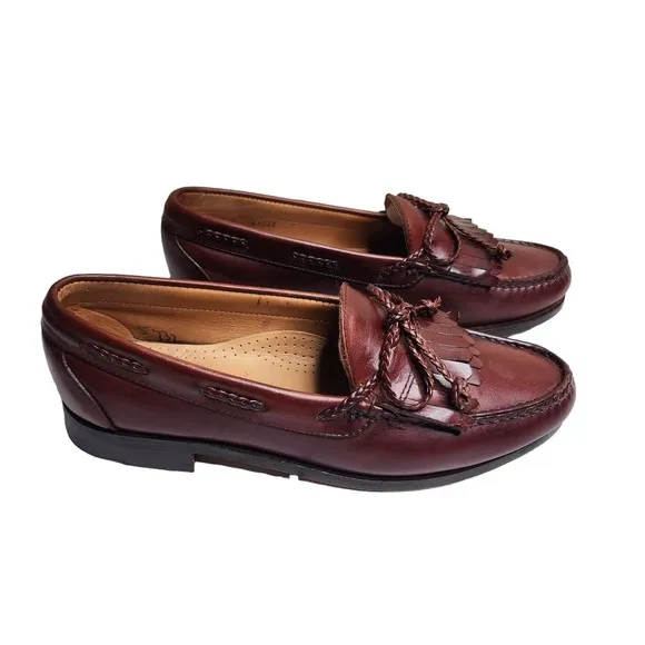 Allen edmonds Woodstock mens Chili red leather tassel tie oxfords Sz 8 /9