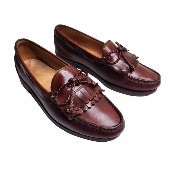 Allen edmonds Woodstock mens Chili red leather tassel tie oxfords Sz 8 /9