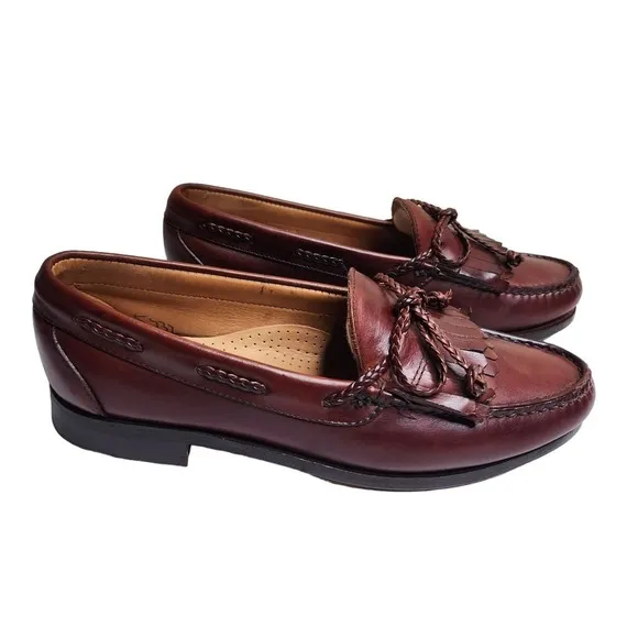 Allen edmonds Woodstock mens Chili red leather tassel tie oxfords Sz 8 /9