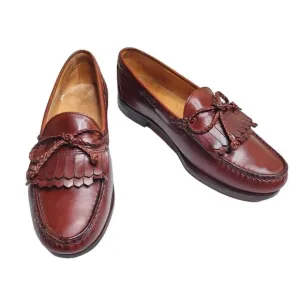 Allen edmonds Woodstock mens Chili red leather tassel tie oxfords Sz 8 /9