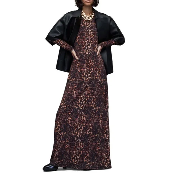ALLSAINTS Katlyn: Evita Maxi Dress In Natural Brown (NWOT)