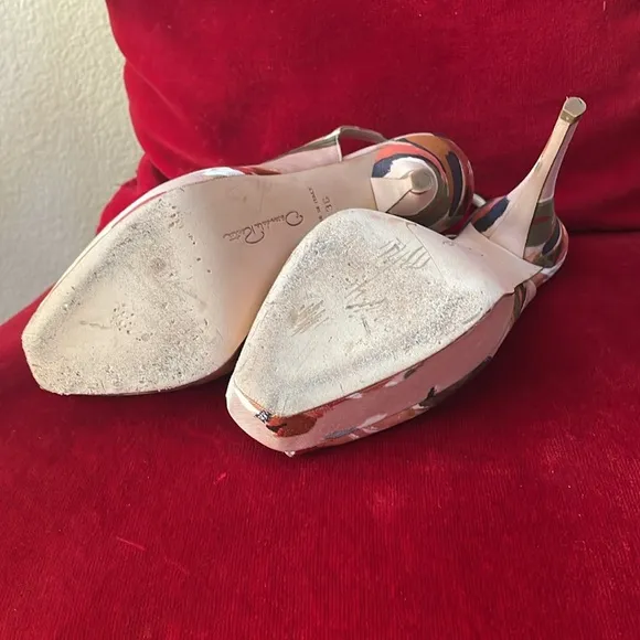 Almost new Oscar Dela Renta Floral fabric heels