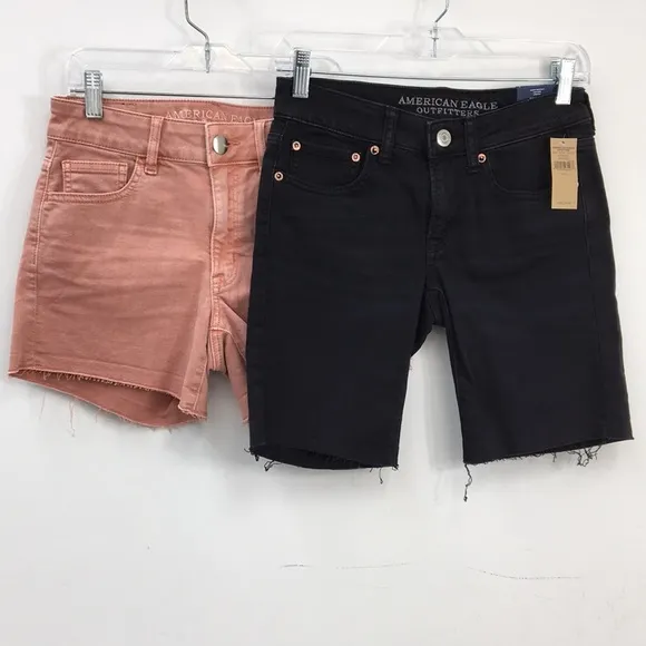 American Eagle Outfitters Women's Shorts Pink and Black Bundle of 2 Size 2