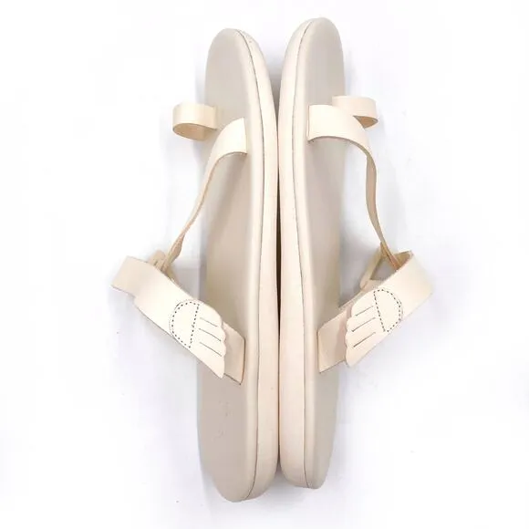 Ancient Greek Sandals Magda Off White Leather Open Toe Slides Sz 42 / 12 US