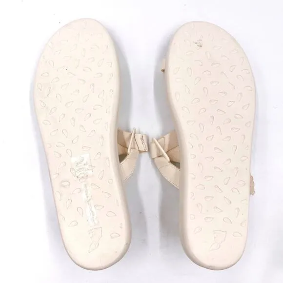 Ancient Greek Sandals Magda Off White Leather Open Toe Slides Sz 42 / 12 US