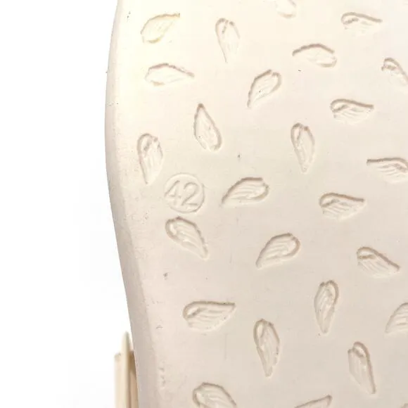 Ancient Greek Sandals Magda Off White Leather Open Toe Slides Sz 42 / 12 US