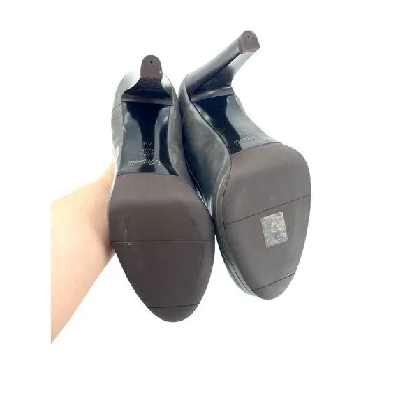 Andrea Morelli Grey Leather Platform Oxfords High Heels SZ 40 EU 9.5 US NIB