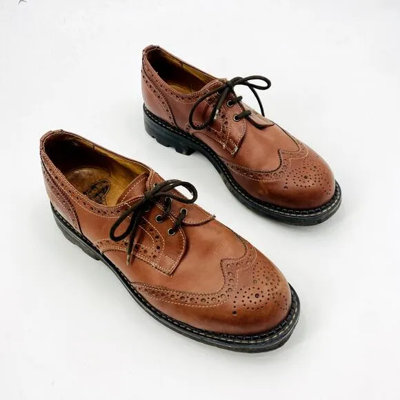 Angel John Fluevog Brown leather Chunky Oxfords