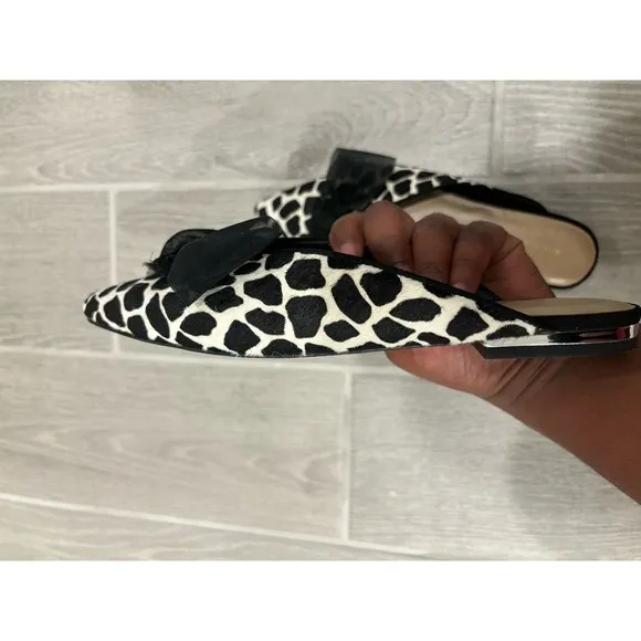 Ann Taylor Giraffe Print Haircalf Bow Slides