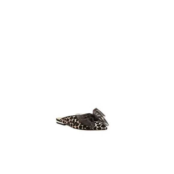 Ann Taylor Giraffe Print Haircalf Bow Slides