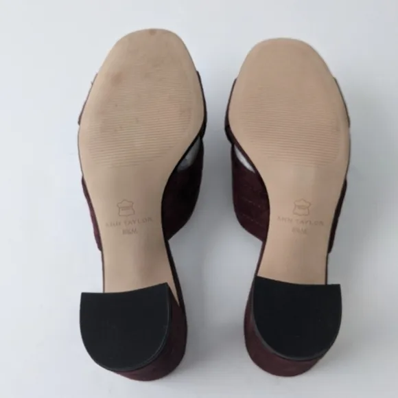 Ann Taylor Honor Slide Sandal Suede Block Heel Cross Cross Sandals NEW Box 8.5