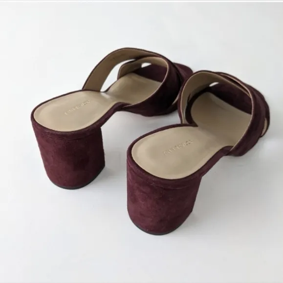 Ann Taylor Honor Slide Sandal Suede Block Heel Cross Cross Sandals NEW Box 8.5