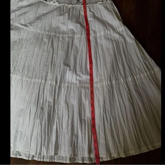Ann Taylor loft NWT Elegant White Maxi Skirt 100%Cotton with built in slip